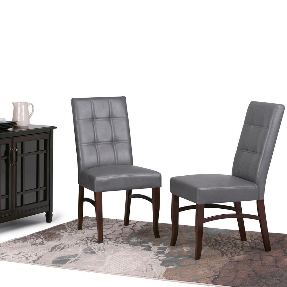 Stone Grey Vegan Leather | Ezra Deluxe Dining Chair (Set of 2)