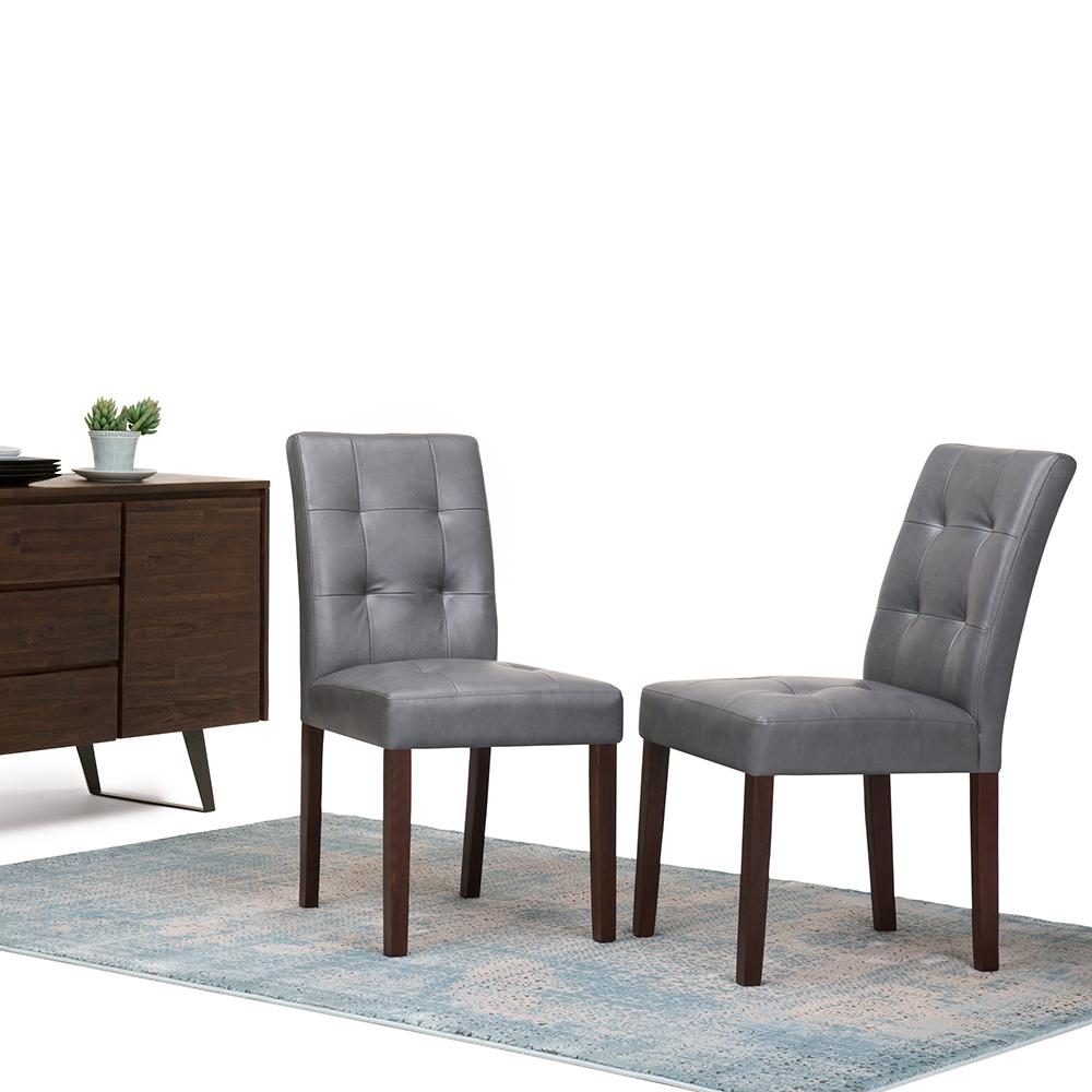 Stone Grey Vegan Leather | Andover Parson Dining Chair (Set of 2)