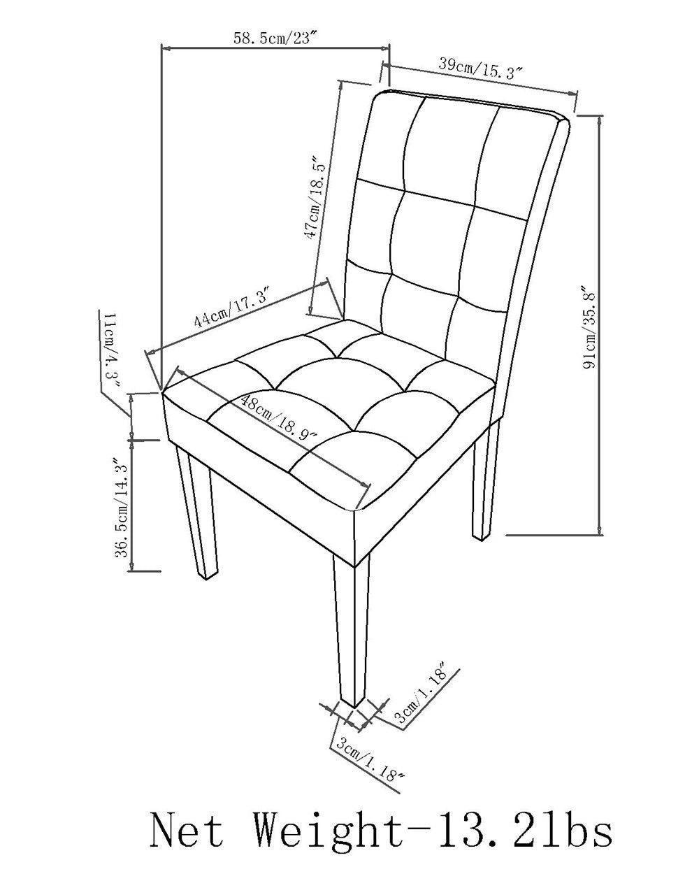 Stone Grey Vegan Leather | Andover Parson Dining Chair (Set of 2)