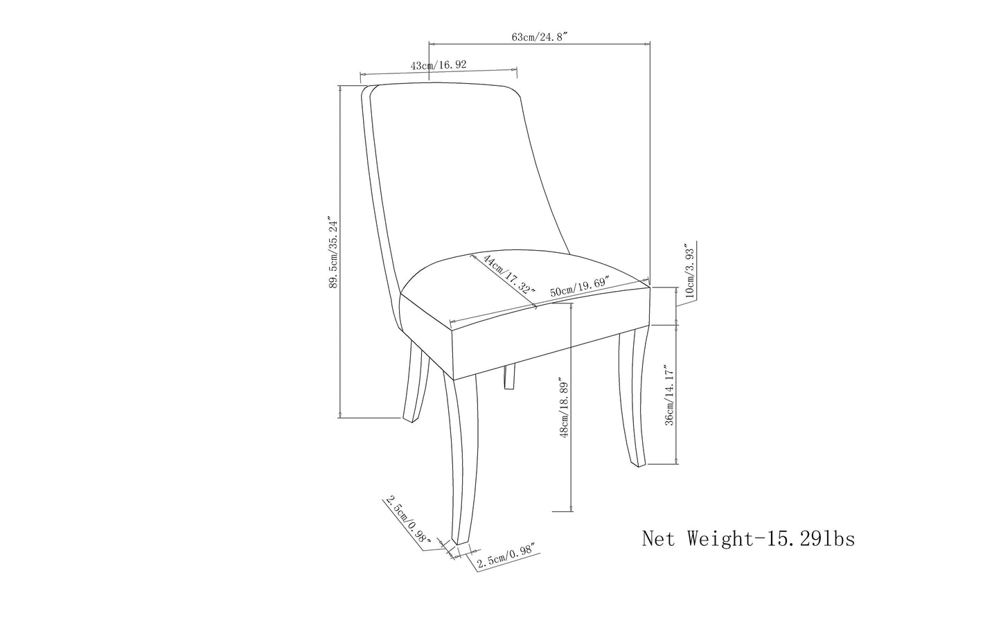 Slate Grey Linen Style Fabric | Walden Linen Style Deluxe Dining Chair (Set of 2)