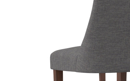 Slate Grey Linen Style Fabric | Walden Linen Style Deluxe Dining Chair (Set of 2)