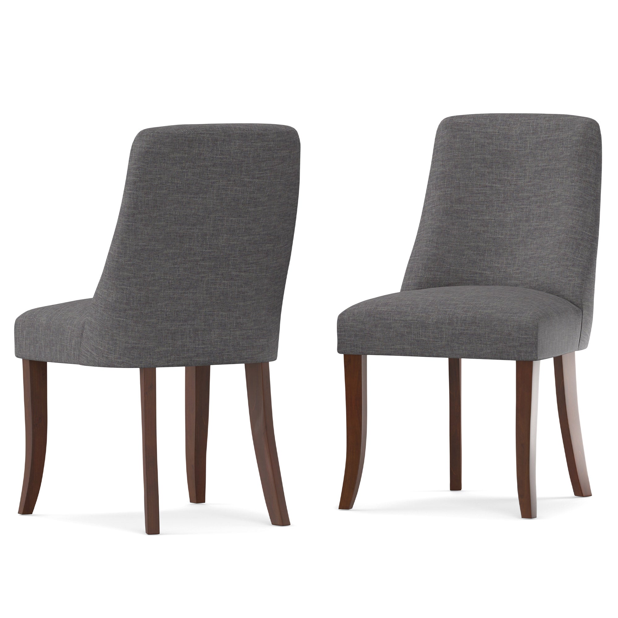 Slate Grey Linen Style Fabric | Walden Linen Style Deluxe Dining Chair (Set of 2)