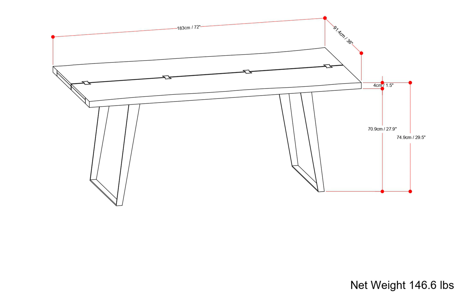 Dark Walnut | Delta Dining Table