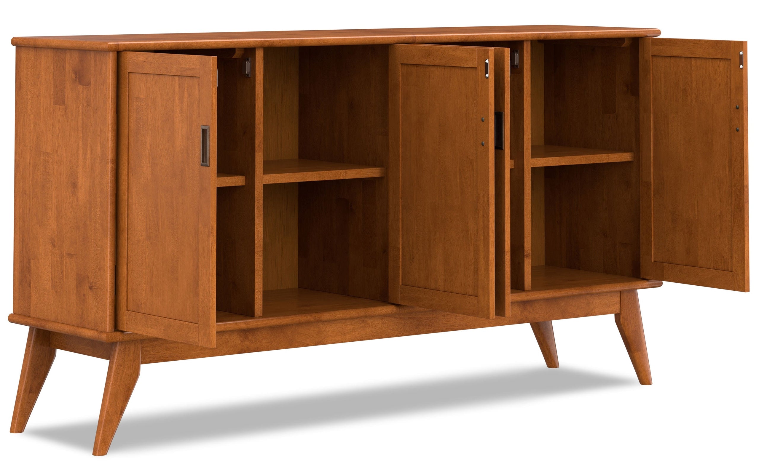 Teak Brown | Draper Mid Century 4 Door Sideboard Buffet