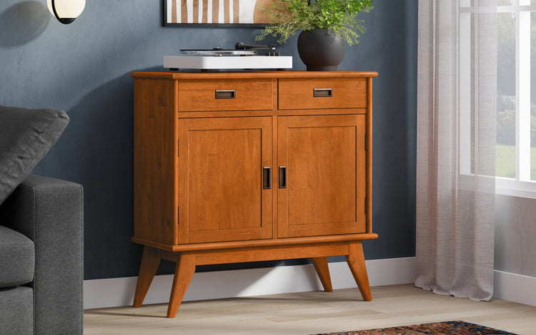 Teak Brown | Draper Mid Century Entryway Storage Cabinet