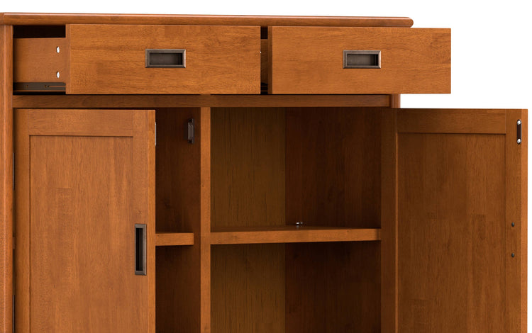 Teak Brown | Draper Mid Century Entryway Storage Cabinet