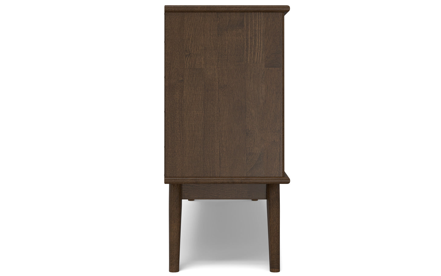 Walnut Brown Rubberwood | Draper Mid Century Low Bookcase