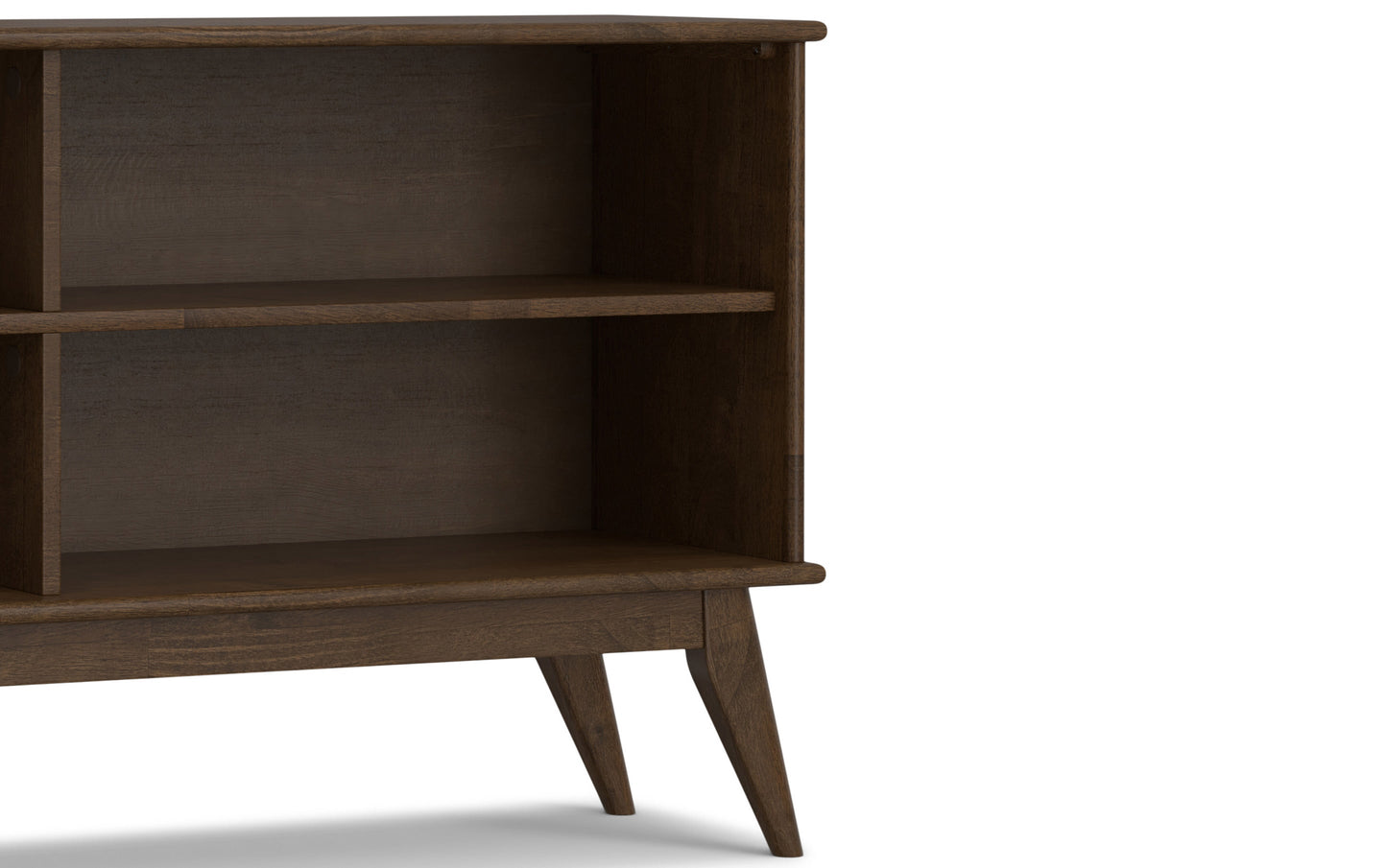 Walnut Brown Rubberwood | Draper Mid Century Low Bookcase