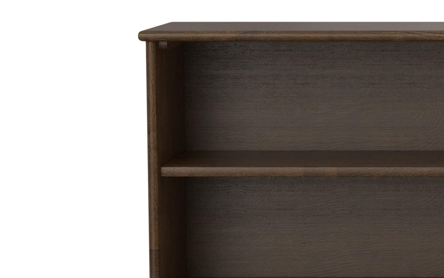 Walnut Brown Rubberwood | Draper Mid Century Low Bookcase