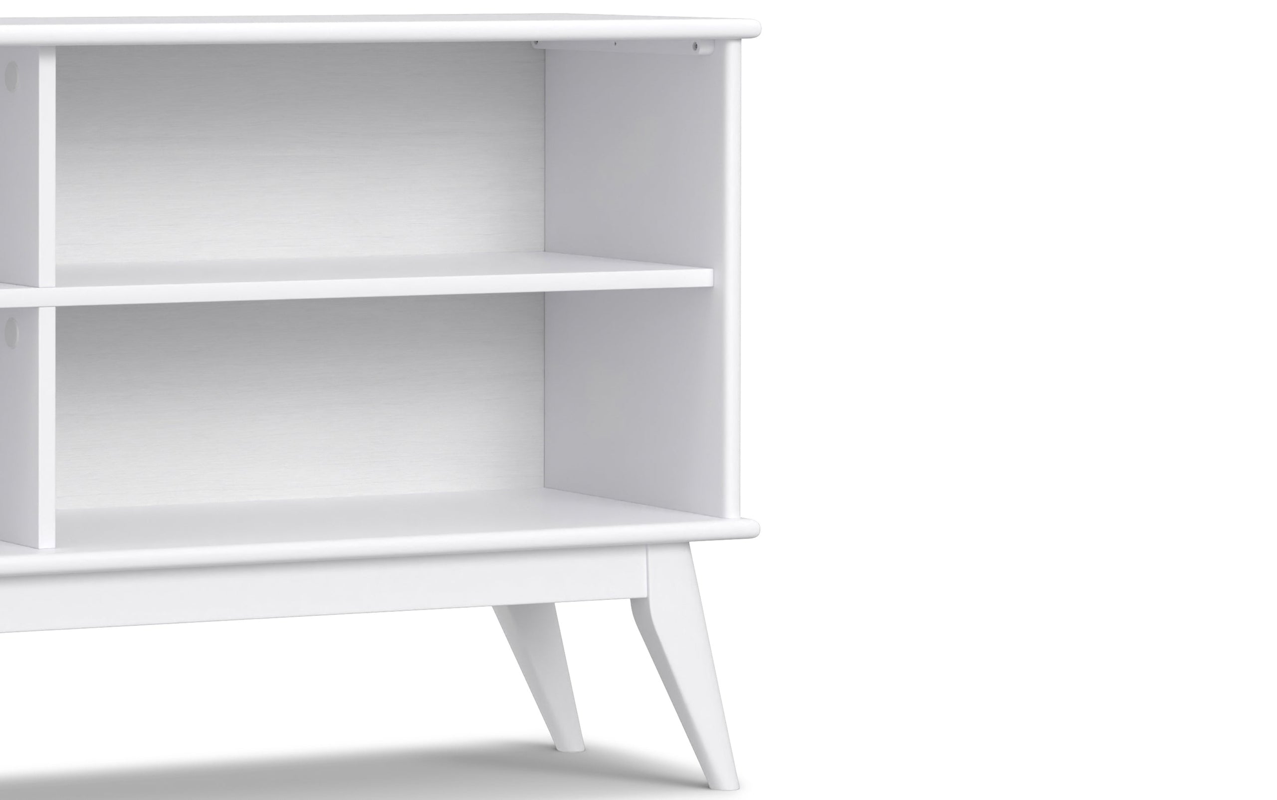 White Rubberwood | Draper Mid Century Low Bookcase