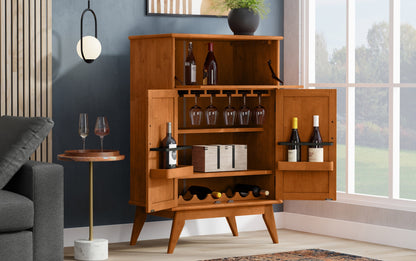 Teak Brown | Draper Mid Century Bar Cabinet