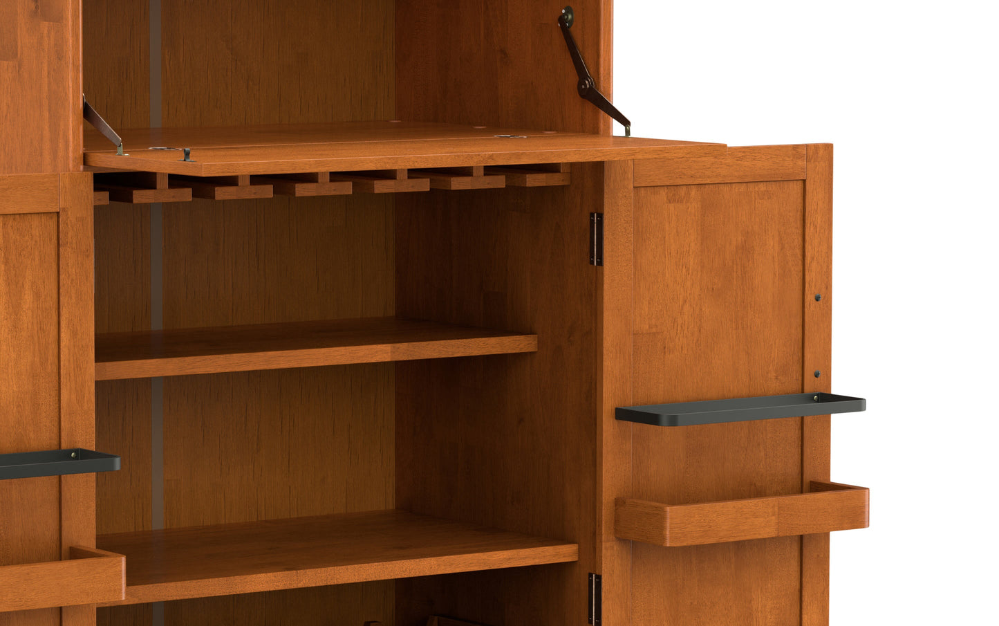 Teak Brown | Draper Mid Century Bar Cabinet