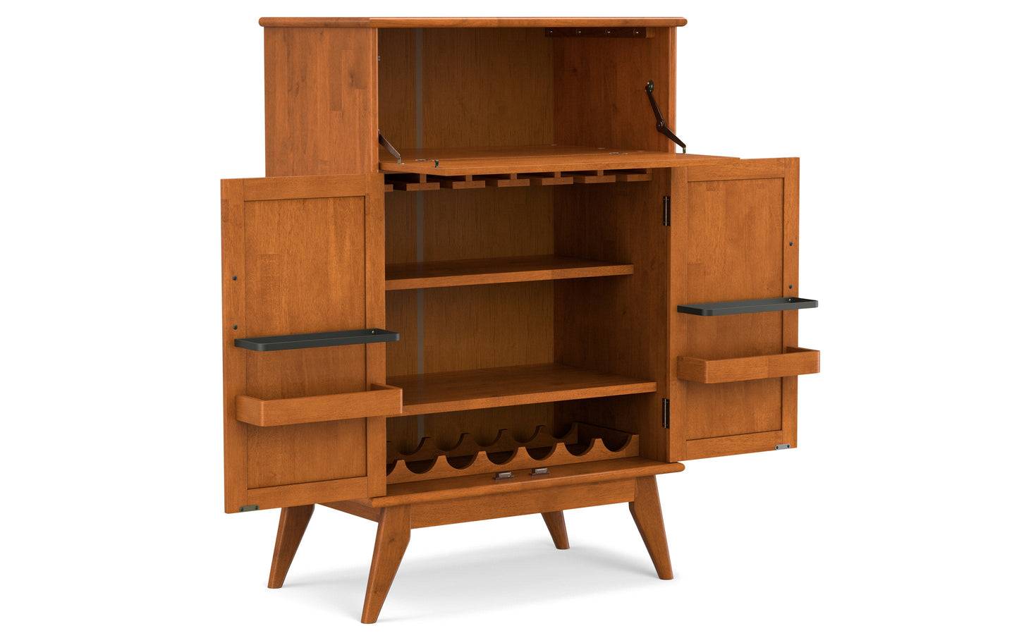 Teak Brown | Draper Mid Century Bar Cabinet