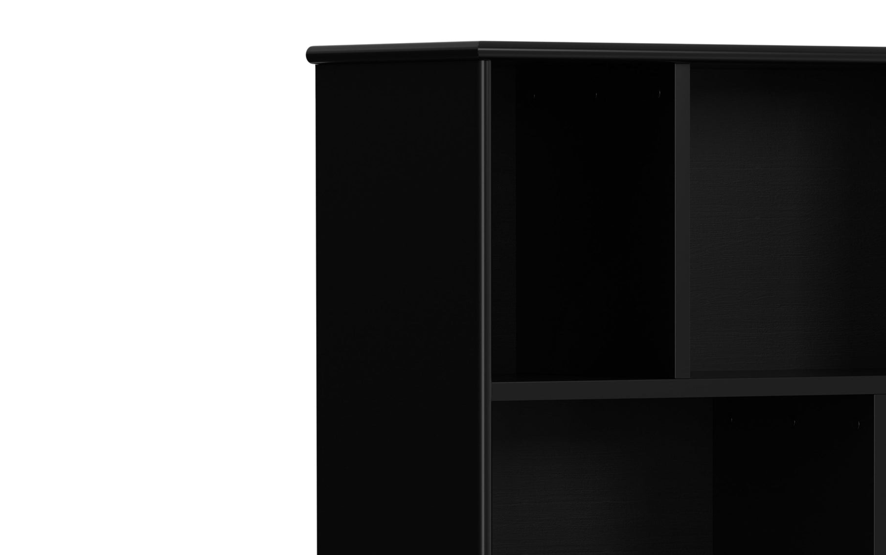 Black | Draper Mid Century 64 x 35 inch Wide Bookcase with Storage