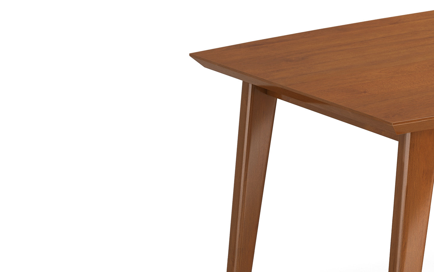 Teak Brown Rubberwood | Draper Mid Century Rectangular Dining Table