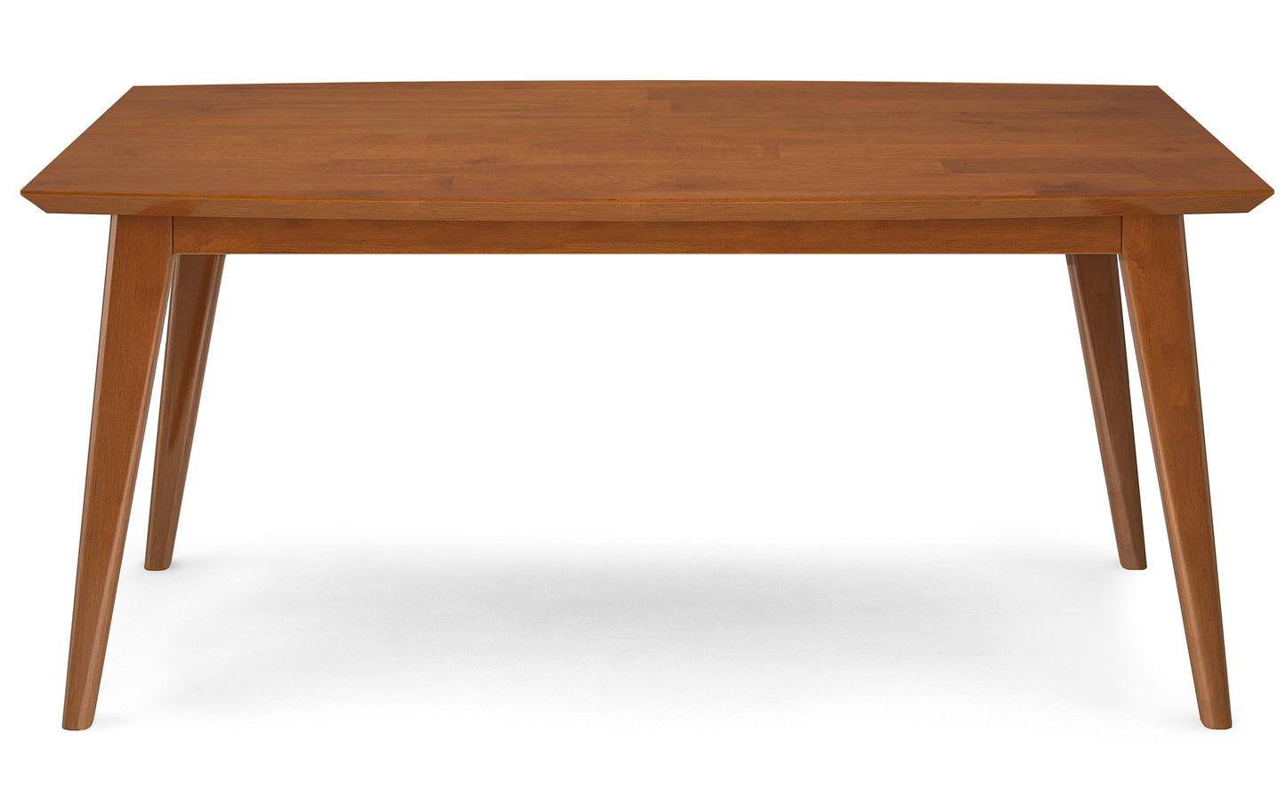 Teak Brown Rubberwood | Draper Mid Century Rectangular Dining Table