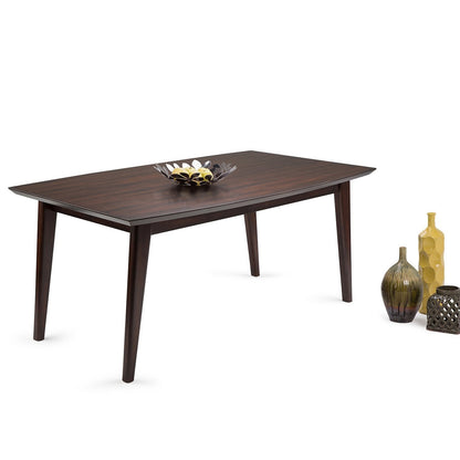 Java Brown Rubberwood | Draper Mid Century Rectangular Dining Table