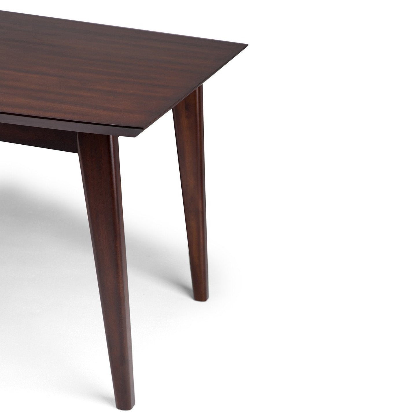 Java Brown Rubberwood | Draper Mid Century Rectangular Dining Table