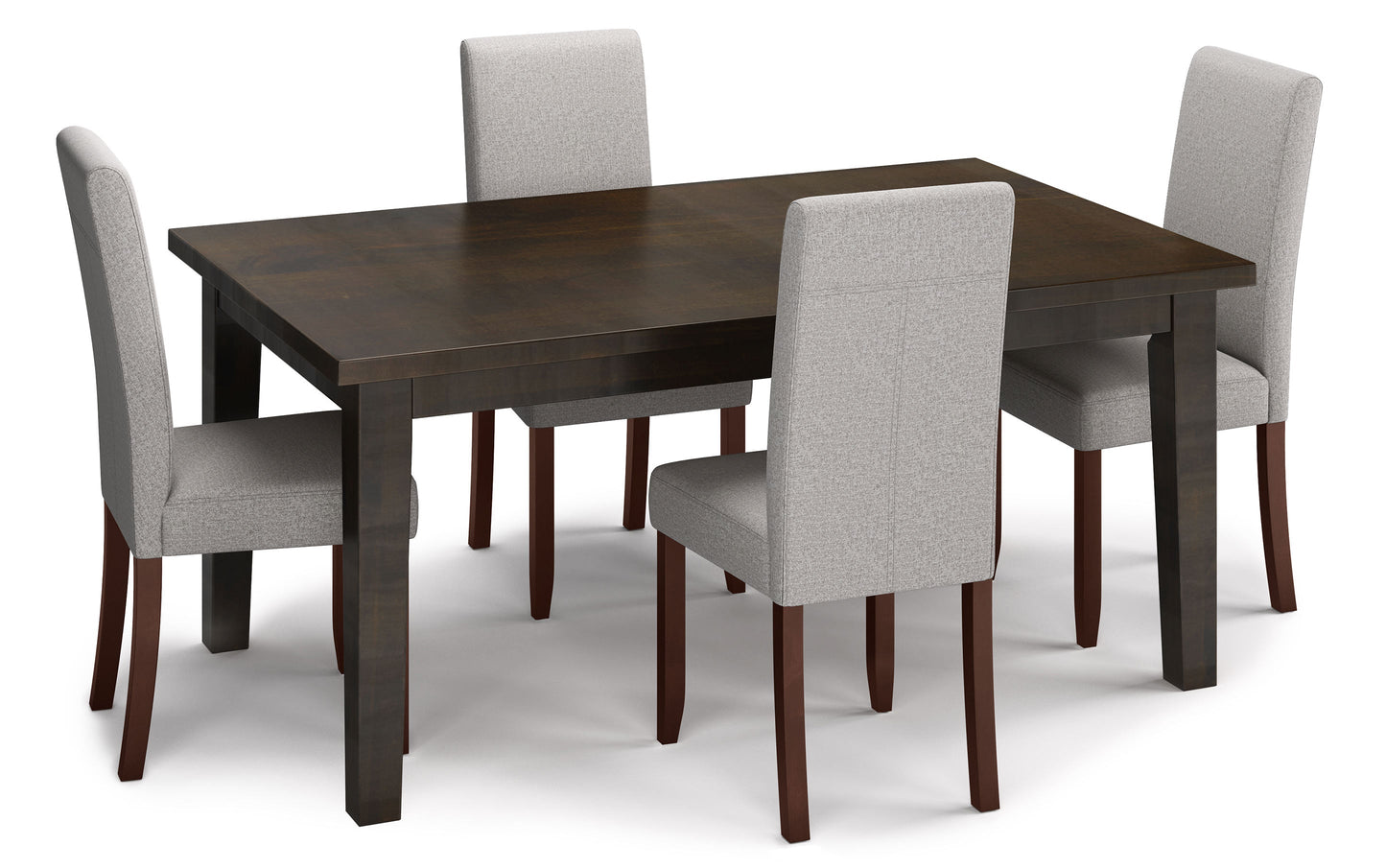 Cloud Grey Linen Style Fabric | Acadian 5 Piece Dining Set