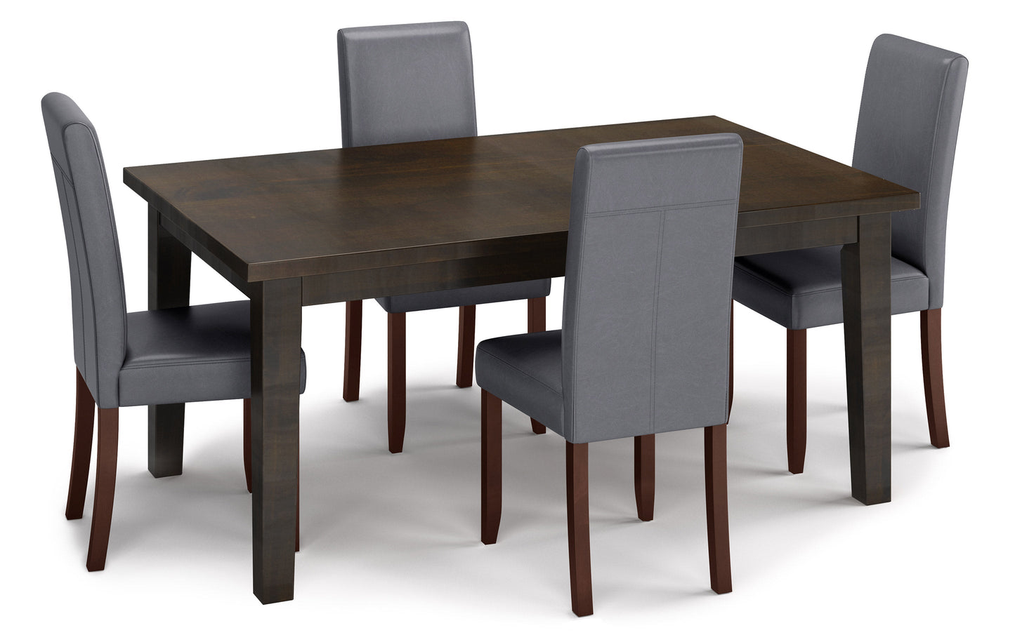 Stone Grey Vegan Leather | Acadian 5 Piece Dining Set