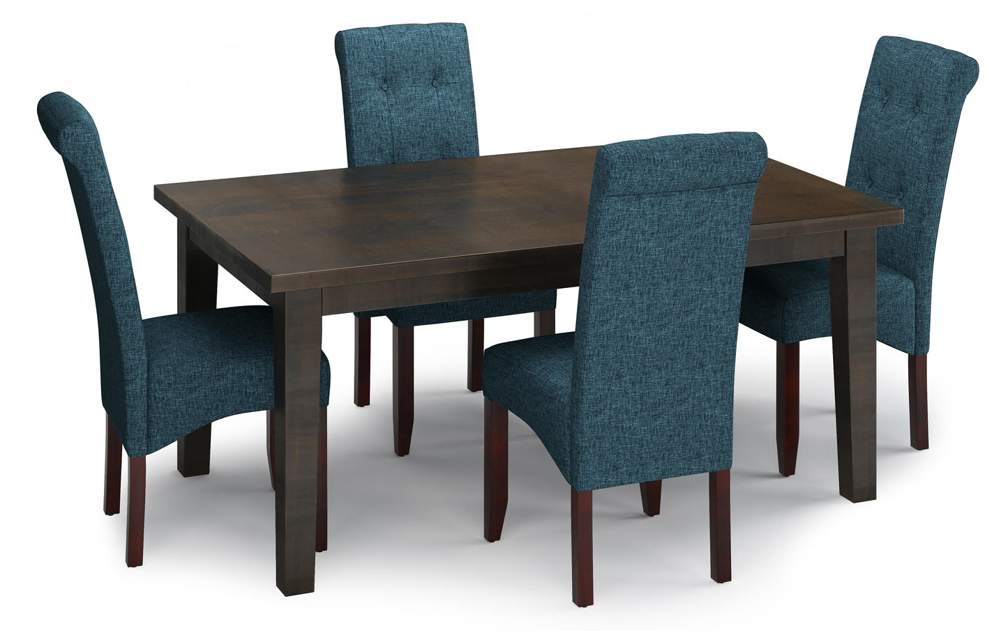 Denim Blue Linen Style Fabric | Cosmopolitan 5 Piece Dining Set