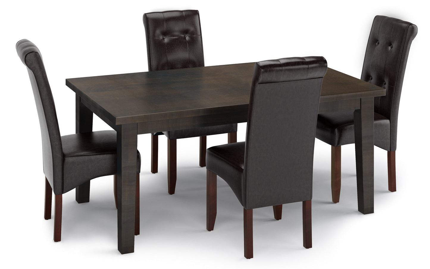 Tanners Brown Vegan Leather | Cosmopolitan 5 Piece Dining Set