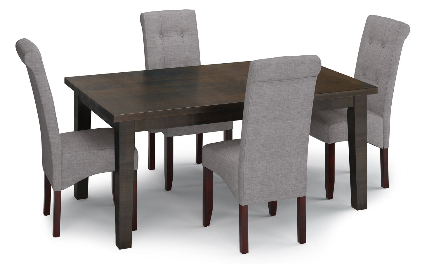 Dove Grey Linen Style Fabric | Cosmopolitan 5 Piece Dining Set