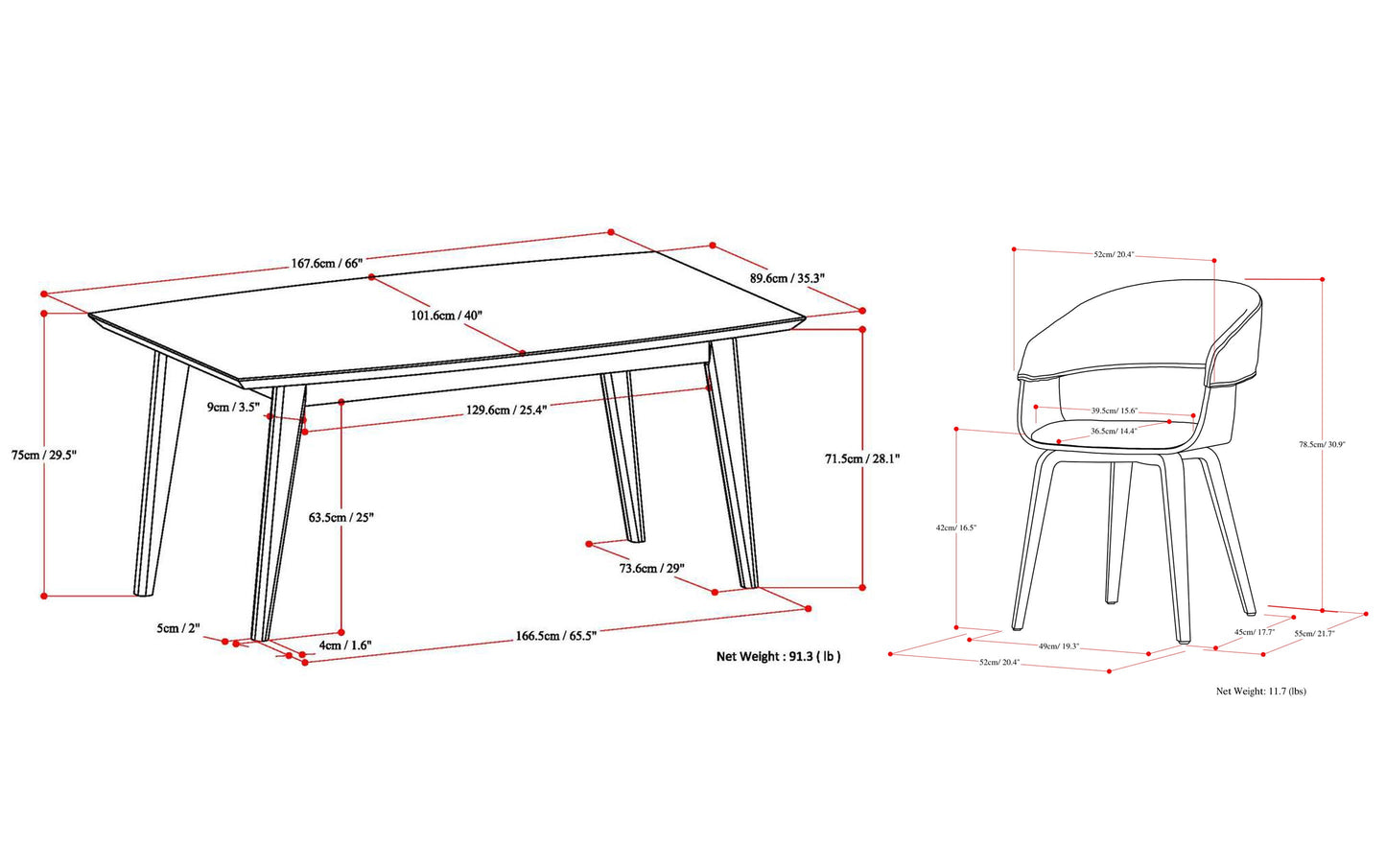 Blue | Lowell III 5 Piece Dining Set