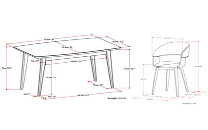 Charcoal Grey | Lowell III 5 Piece Dining Set