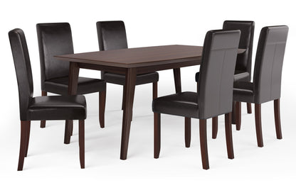 Tanners Brown Vegan Leather | Acadian / Draper 7 Piece Dining Set