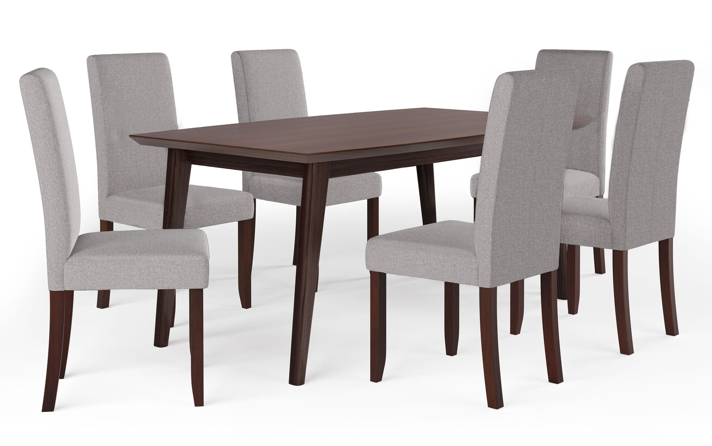 Cloud Grey Linen Style Fabric | Acadian / Draper 7 Piece Dining Set