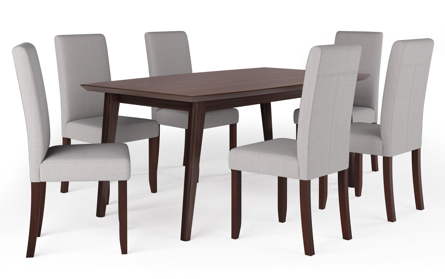 Dove Grey Linen Style Fabric | Acadian / Draper 7 Piece Dining Set