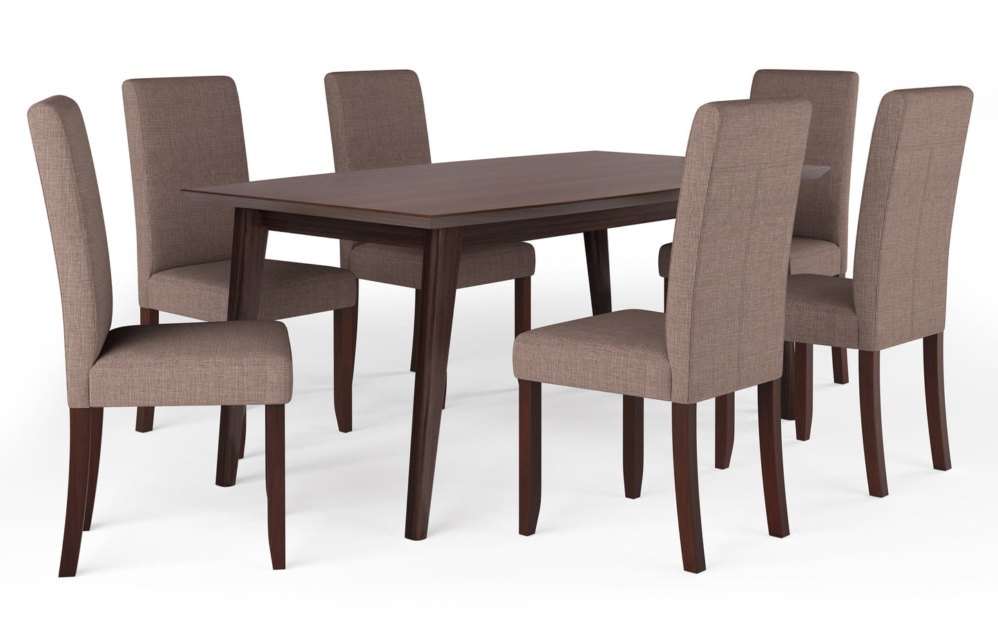 Light Mocha Linen Style Fabric | Acadian / Draper 7 Piece Dining Set