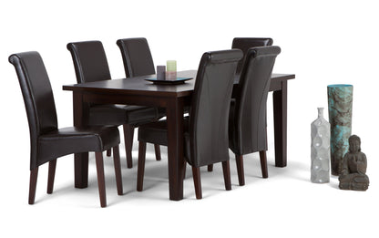 Tanner Brown Vegan Leather | Avalon / Eastwood 7 Pc Dining Set