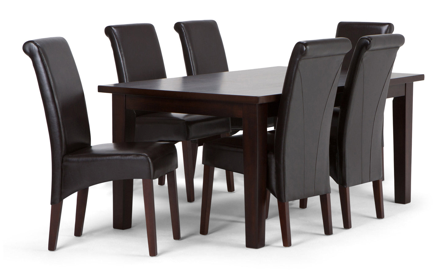 Tanner Brown Vegan Leather | Avalon / Eastwood 7 Pc Dining Set