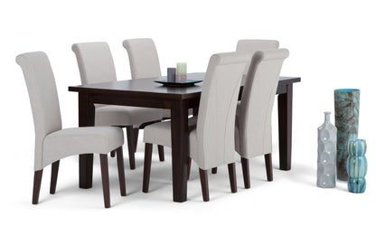 Light Beige Vegan Leather | Avalon / Eastwood 7 Pc Dining Set