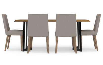 Natural Linen Style Fabric | Bartow / Watkins 7 Piece Dining Set