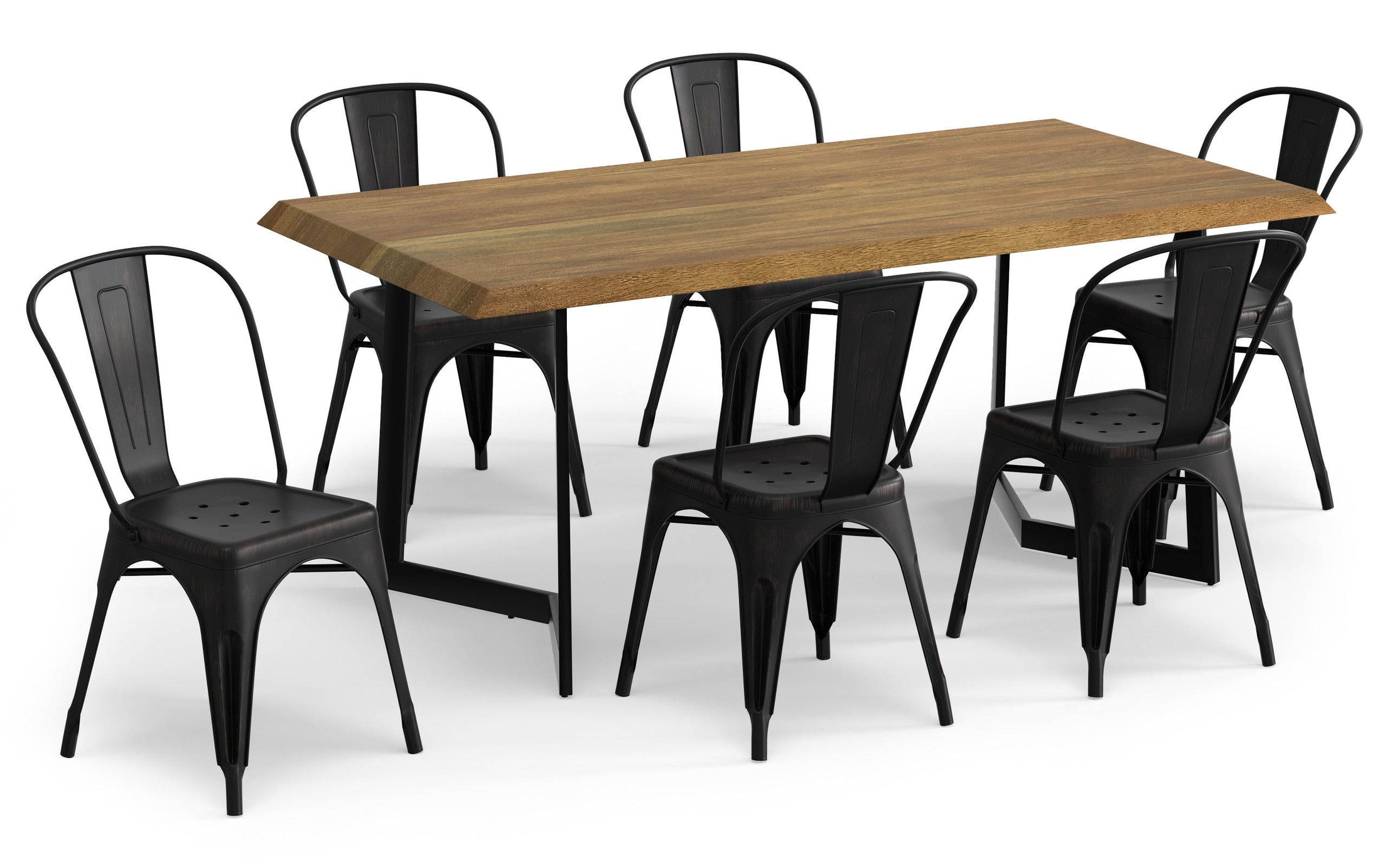 Distressed Black and Copper | Fletcher / Watkins 7 Piece Dining Set