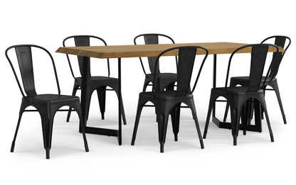 Distressed Black and Copper | Fletcher / Watkins 7 Piece Dining Set