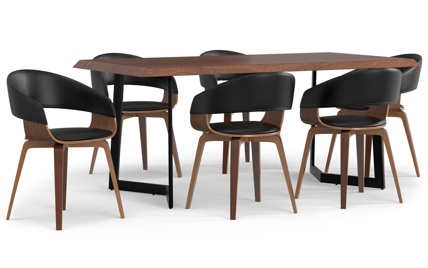 Black vegan Leather | Lowell 7 Piece Dining Set