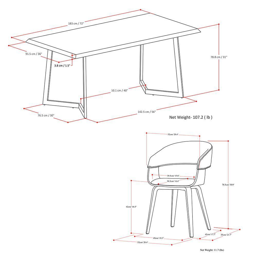 Blue 7 Piece | Lowell 7 Piece Dining Set