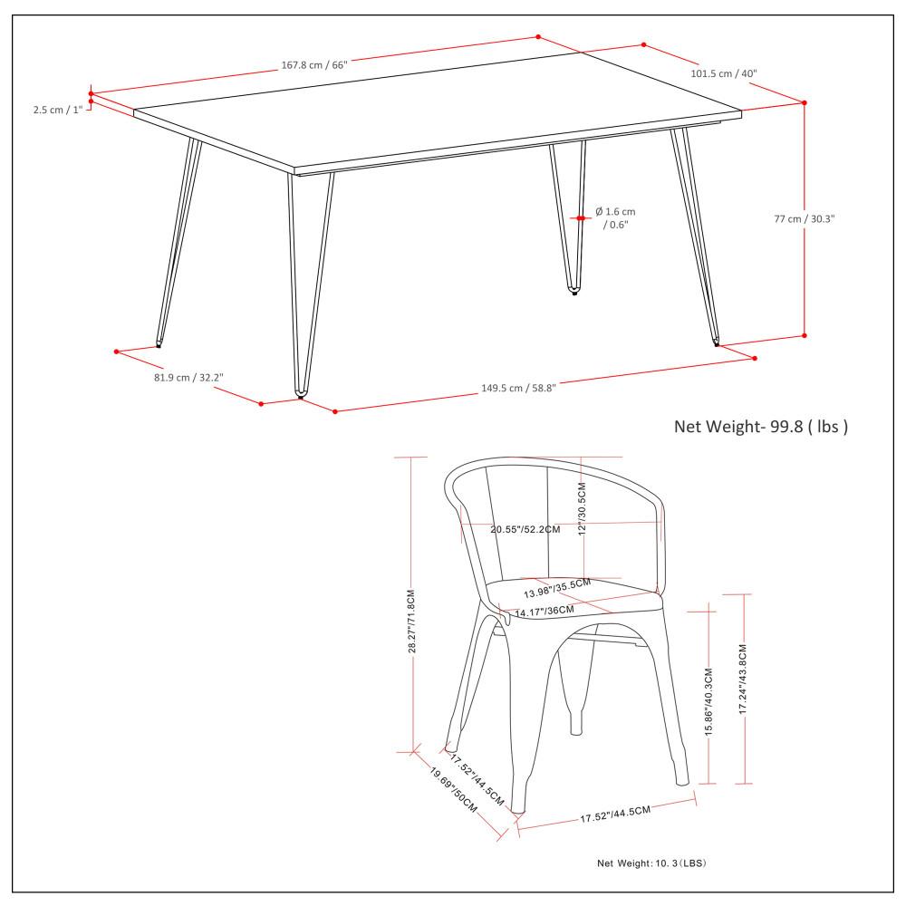 Distressed Black and Silver | Larkin III 7 Piece Dining Set 