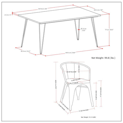 Distressed Black and Silver | Larkin III 7 Piece Dining Set 