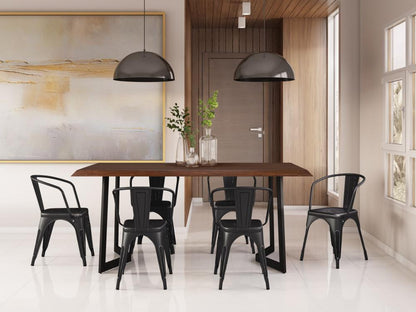 Distressed Black and Silver | Larkin IV 7 Piece Dining Set 