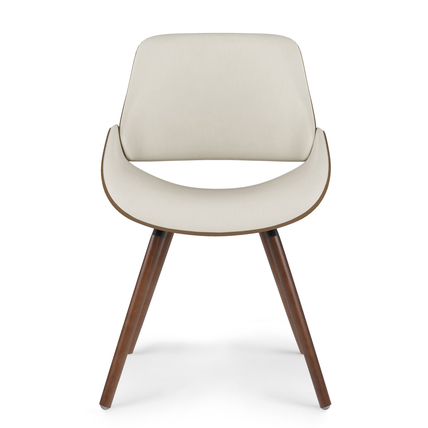 Cream Walnut Vegan Leather | Malden Bentwood Dining Chair with Wood Back