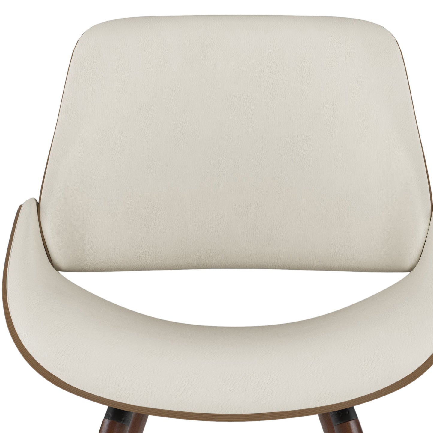 Cream Walnut Vegan Leather | Malden Bentwood Dining Chair with Wood Back