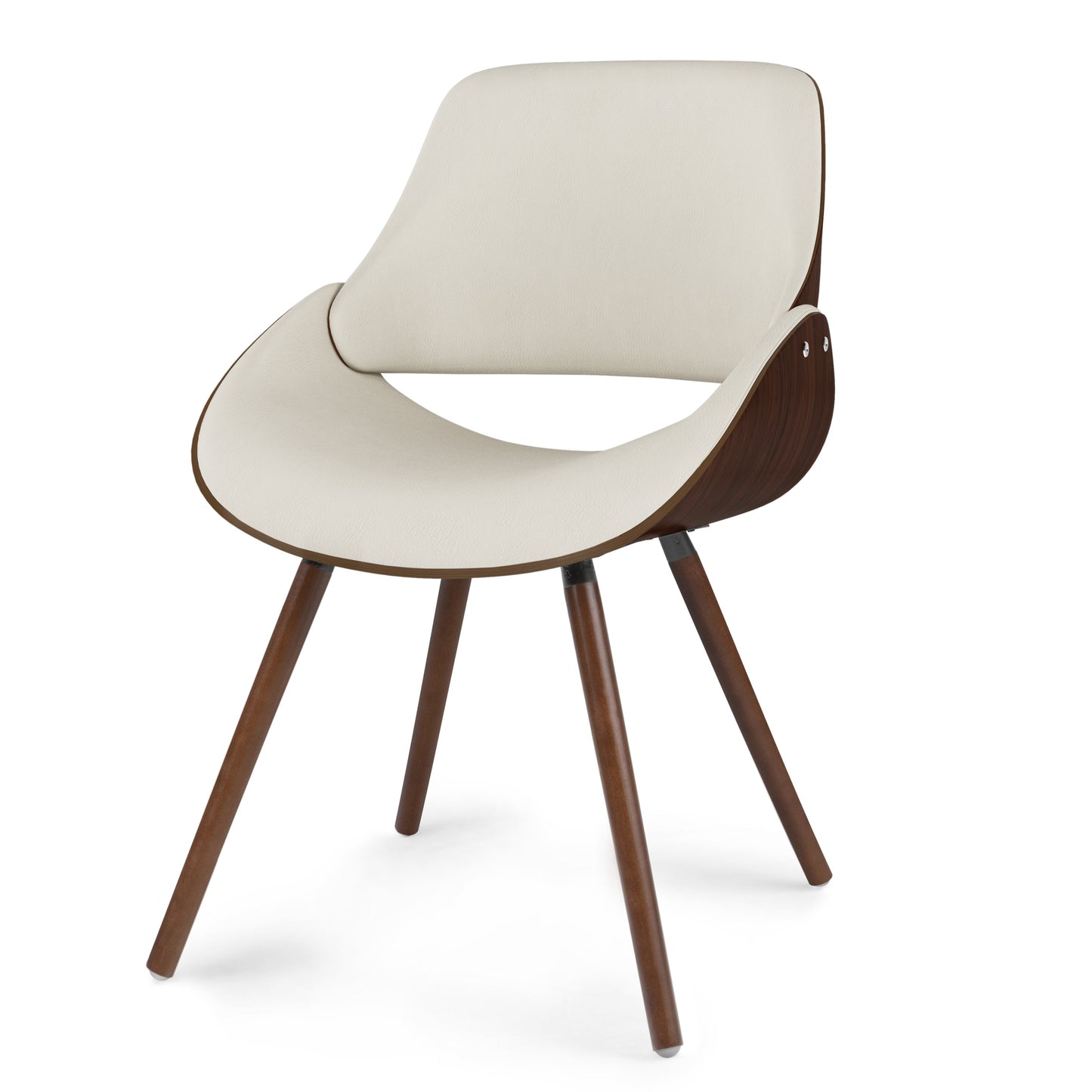 Cream Walnut Vegan Leather | Malden Bentwood Dining Chair with Wood Back