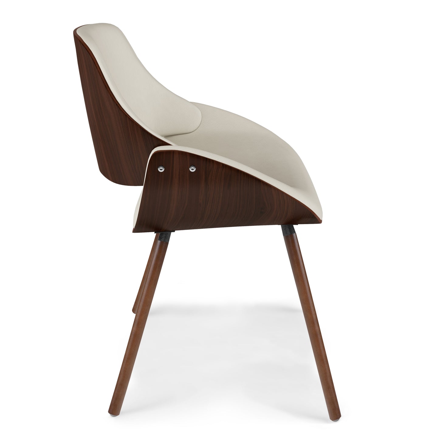 Cream Walnut Vegan Leather | Malden Bentwood Dining Chair with Wood Back