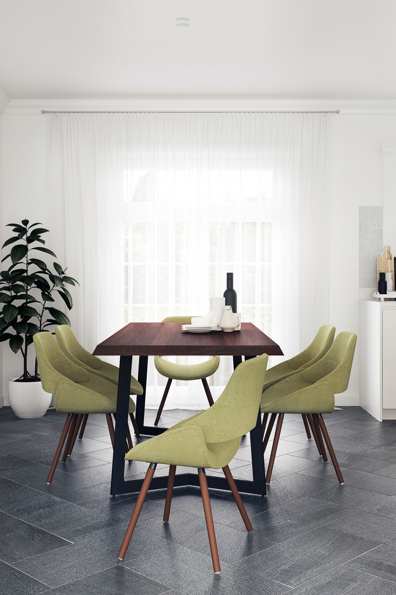 Acid Green | Malden / Watkins 7 Pc Dining Set