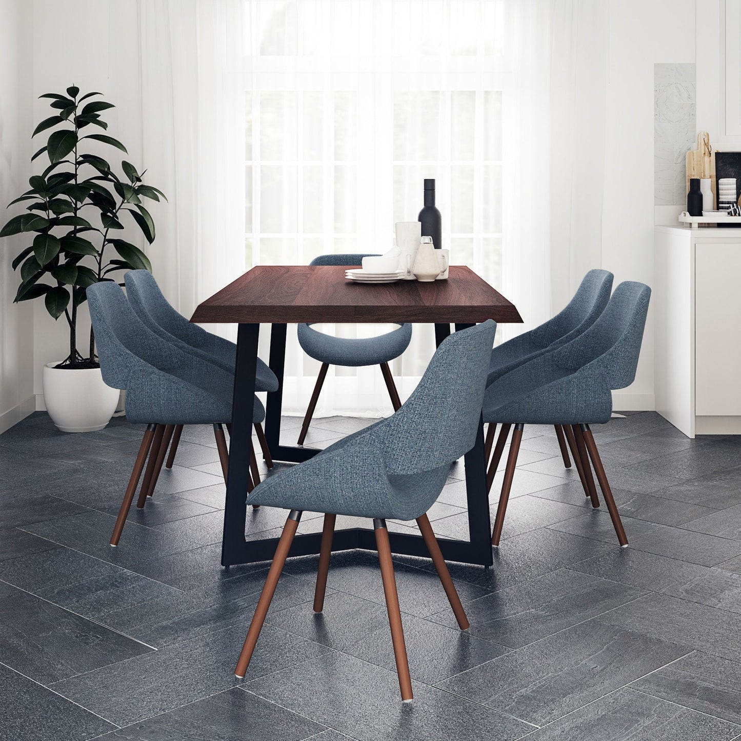 Denim Blue | Malden / Watkins 7 Pc Dining Set